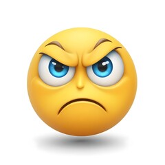 Fototapeta premium Cross angry smiley emoji 