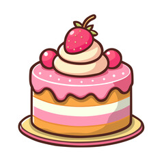 cake with cherry and strawberry