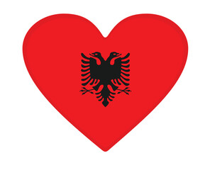 Albania  flag heart shaped. vector