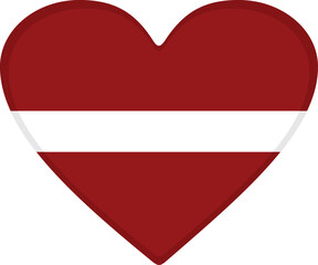  Latvia flag heart shaped. vector
