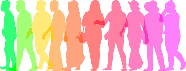 abstract people silhouette with white background