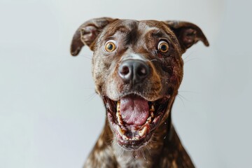 Happy Dog wearing Zombie costumes, studio lighting, isolated on white background, stock photographic style