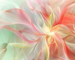 Abstract Floral Design in Vibrant Colors, Artistic Background with Soft, Flowing Textures