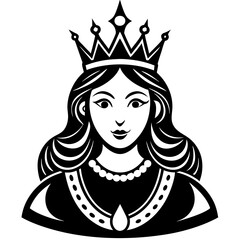 A simple Queen Black silhouette vector art illustration design bundle set.