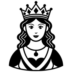 A simple Queen Black silhouette vector art illustration design bundle set.