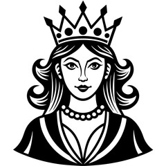 A simple Queen Black silhouette vector art illustration design bundle set.