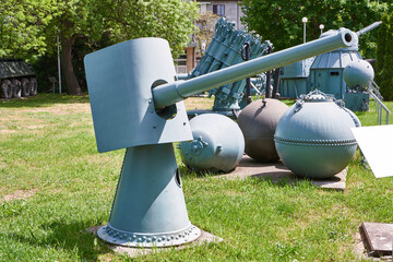 47-mm naval artillery gun in museum