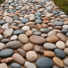 Decorative gravel path texture banner background