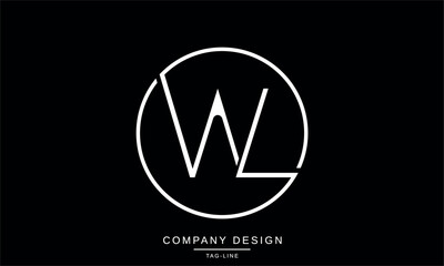 WL, LW Abstract Letters Logo Monogram Design Font Icon Vector Initials