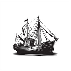 Fishing Boat vector for illustration
