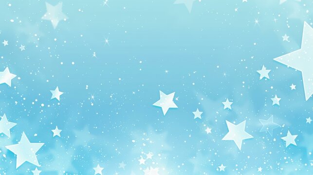 Light Blue Starry Sky Background for Holiday and Celebration Designs