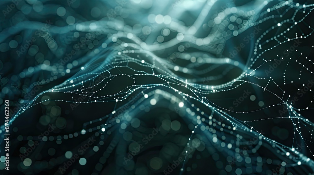 Poster abstract representation of a digital information network