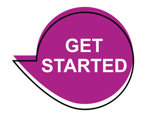 get started button on white background. get started button sign