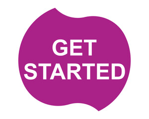 get started button on white background. get started button sign