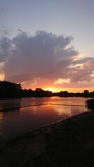 sunset over the beach