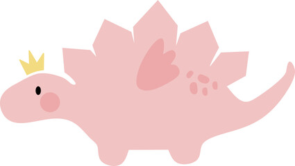 Pink Fairy Dinosaur Cartoon Graphic ©  Dottie Digitals