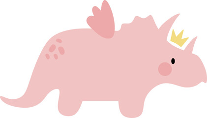 Pink Fairy Dinosaur Cartoon Graphic
