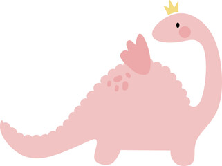 Pink Fairy Dinosaur Cartoon Graphic