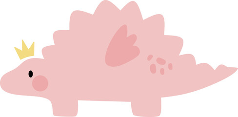 Pink Fairy Dinosaur Cartoon Graphic ©  Dottie Digitals