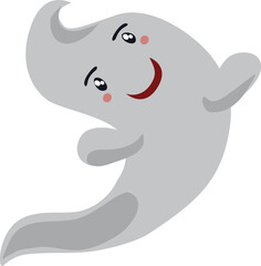 Funny ghost vector illustration. Halloween scary and friendly character