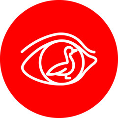 Birdwatching Vector Line White Circle Red