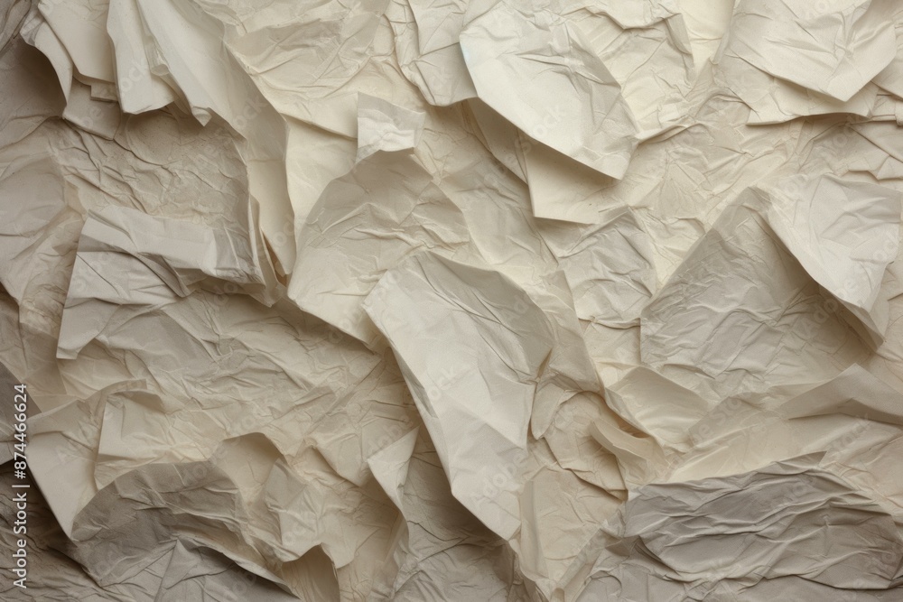 Poster high resolution crumpled paper texture background with wrinkled beige overlay for creative design pa