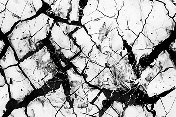 Obraz premium Abstract ink pattern simulating the appearance of cracked earth