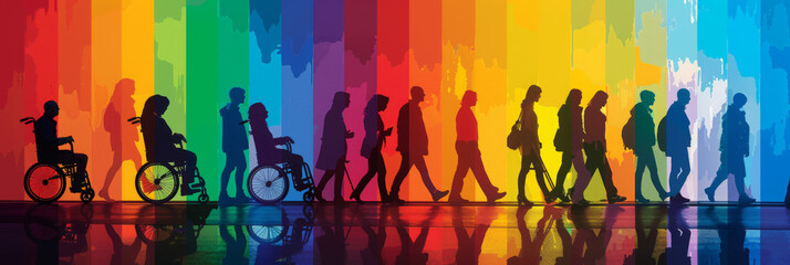 Colorful banner for disability inclusion and visibility, banner, 