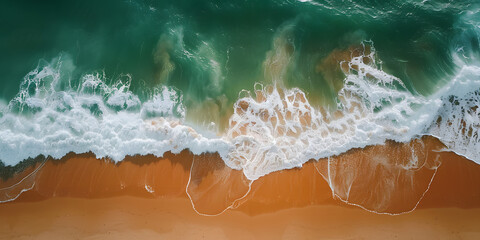 Fototapeta premium Vista aérea de uma praia tropical