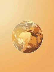Golden earth globe on abstract background