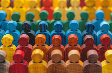 Colorful painted group of people figures