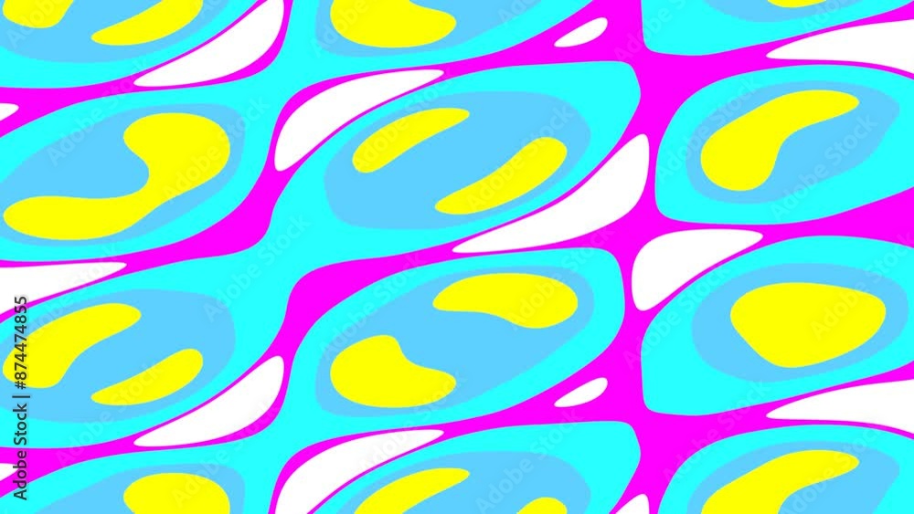 Poster animation video of abstract colorful wavy pattern