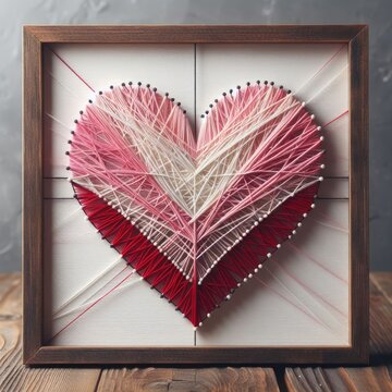 String art heart decoration