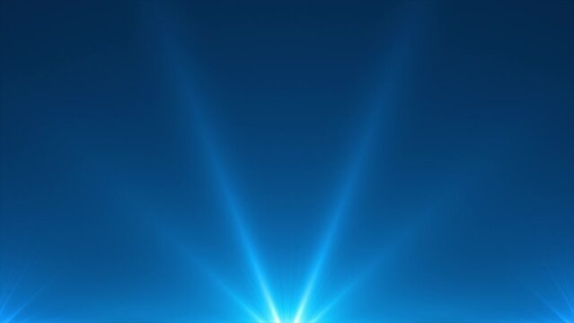 Blue intersecting light beams in 4k, concert beams at a rock concert.