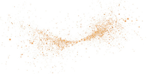 Magic shining gold dust. Christmas background. Powder dust light PNG. Fine, shiny dust bokeh particles fall off slightly. Fantastic shimmer effect. PNG.
