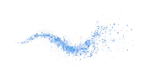 Magic shining blue dust. Christmas background. Powder dust light PNG. Fine, shiny dust bokeh particles fall off slightly. Fantastic shimmer effect. PNG.