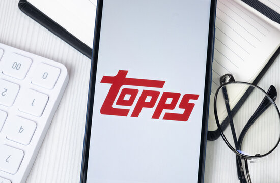 New York, USA - 30 June 2024: Topps Logo or Icon on Phone Screen
