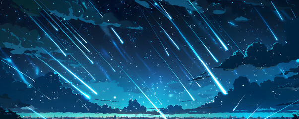 Naklejka premium Extraterrestrial canopy embellished with a multitude of space elements, forming a cascade of reaction of space dust that graces the galaxy design