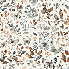 Lovely Butterfly and Floral Pattern for Home Decor.