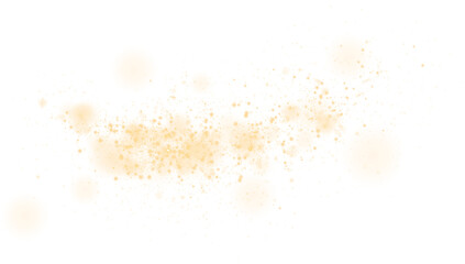 Magic shining gold dust. Christmas background. Powder dust light PNG. Fine, shiny dust bokeh particles fall off slightly. Fantastic shimmer effect. PNG.