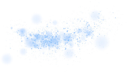Obraz premium Magic shining blue dust. Christmas background. Powder dust light PNG. Fine, shiny dust bokeh particles fall off slightly. Fantastic shimmer effect. PNG.