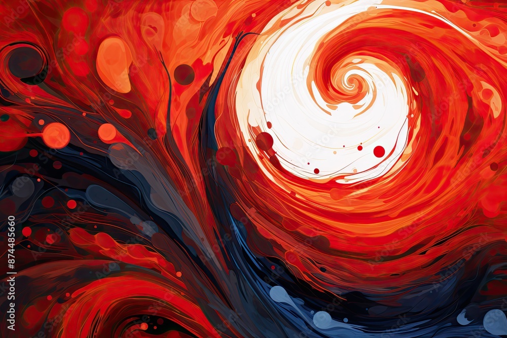 Poster abstract painting: vibrant waves of color intertwine, creating a mesmerizing display of movement and