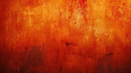 Fiery orange grunge wall texture with autumn hues.