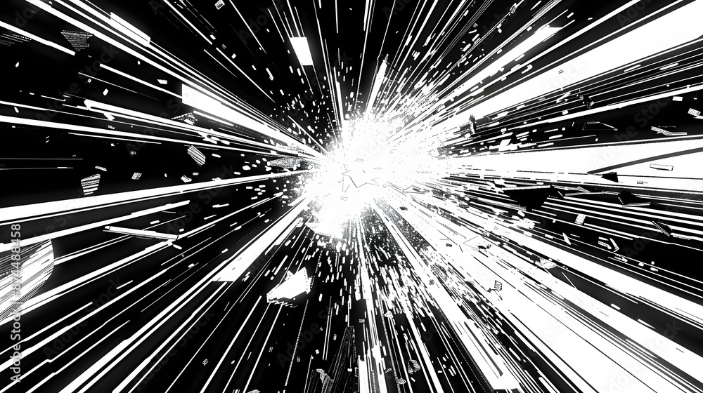 Poster experience the dynamic energy of manga and anime style comic speed lines featuring an alpha channel 