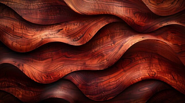 Dark wood panels with wavy patterns. Abstract background design for interior and print, Sapele wood