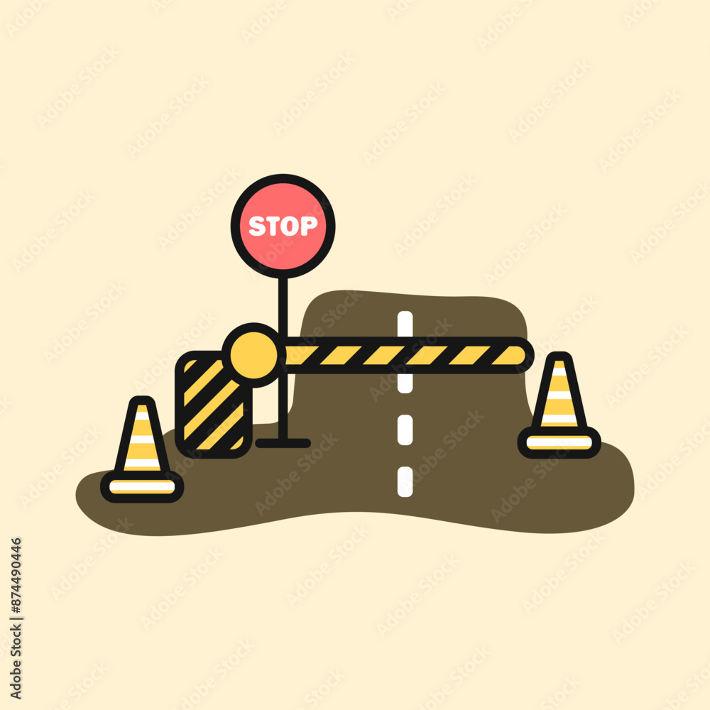 Aufkleber construction works icon. road warning sign vector. icon for error on a website page. set of construc