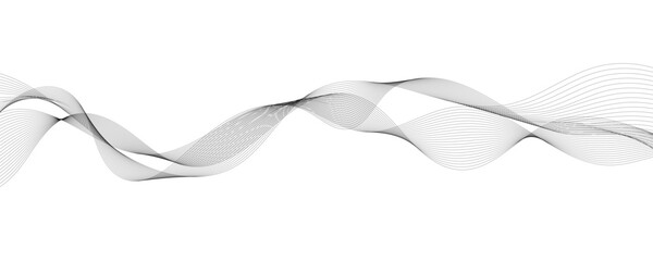 Abstract vector banner with grey wavy lines
