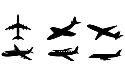 set vector airplane illustration