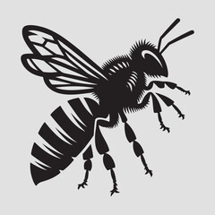 Bee silhouette vector illustration