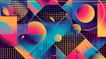 80s-Inspired Background with Vibrant Colors